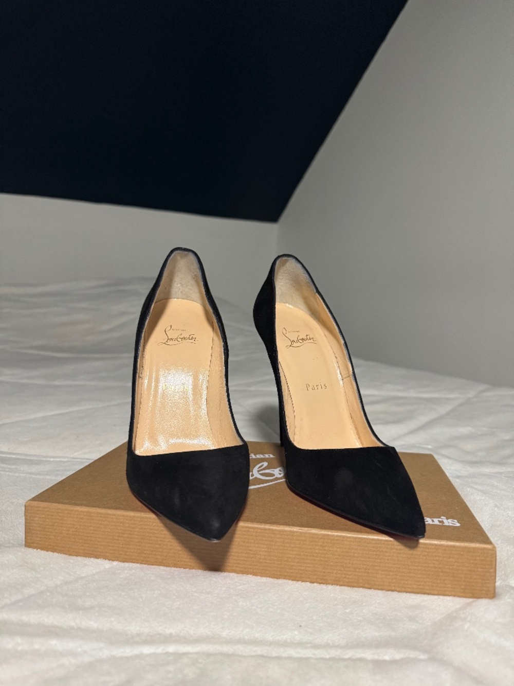 Christian Louboutin So Kate 120 Black Suede  Stiletto Pumps Women's EU 39.5